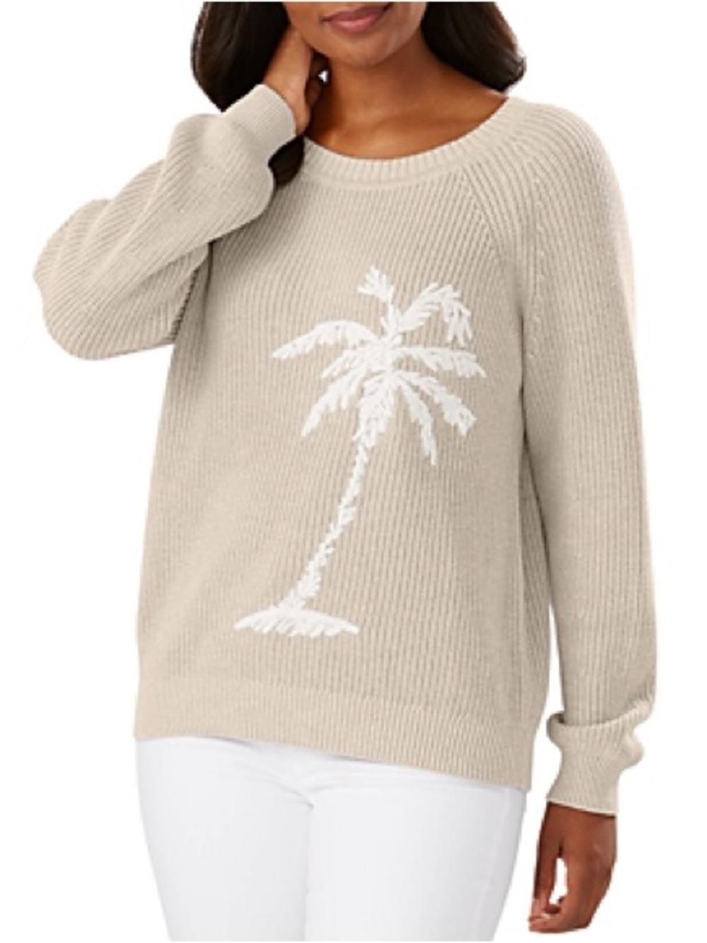 Tommy Bahama Breezy Palm Crewneck Sweater Natural. Size S
